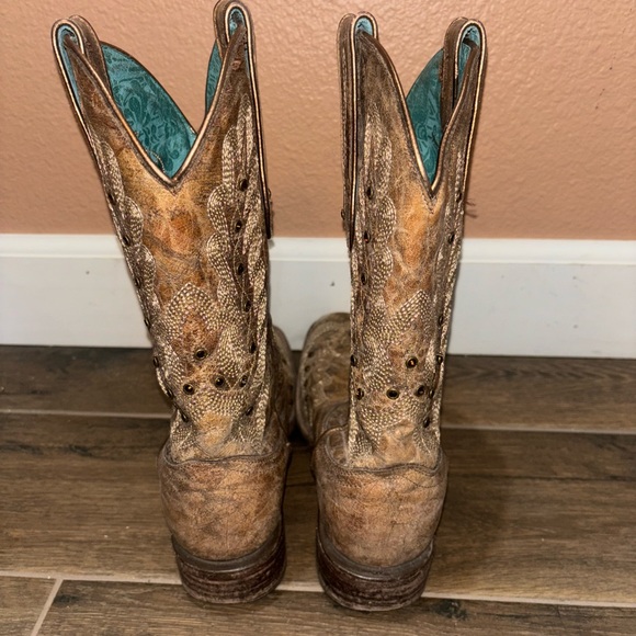 Women’s Cowboy boots- Corral tan/gold - Picture 2 of 9